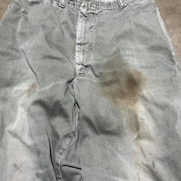 Vintage 50s Sedgefield Green Cotton Workwear Chinos 28x29 - Picture 2 of 6